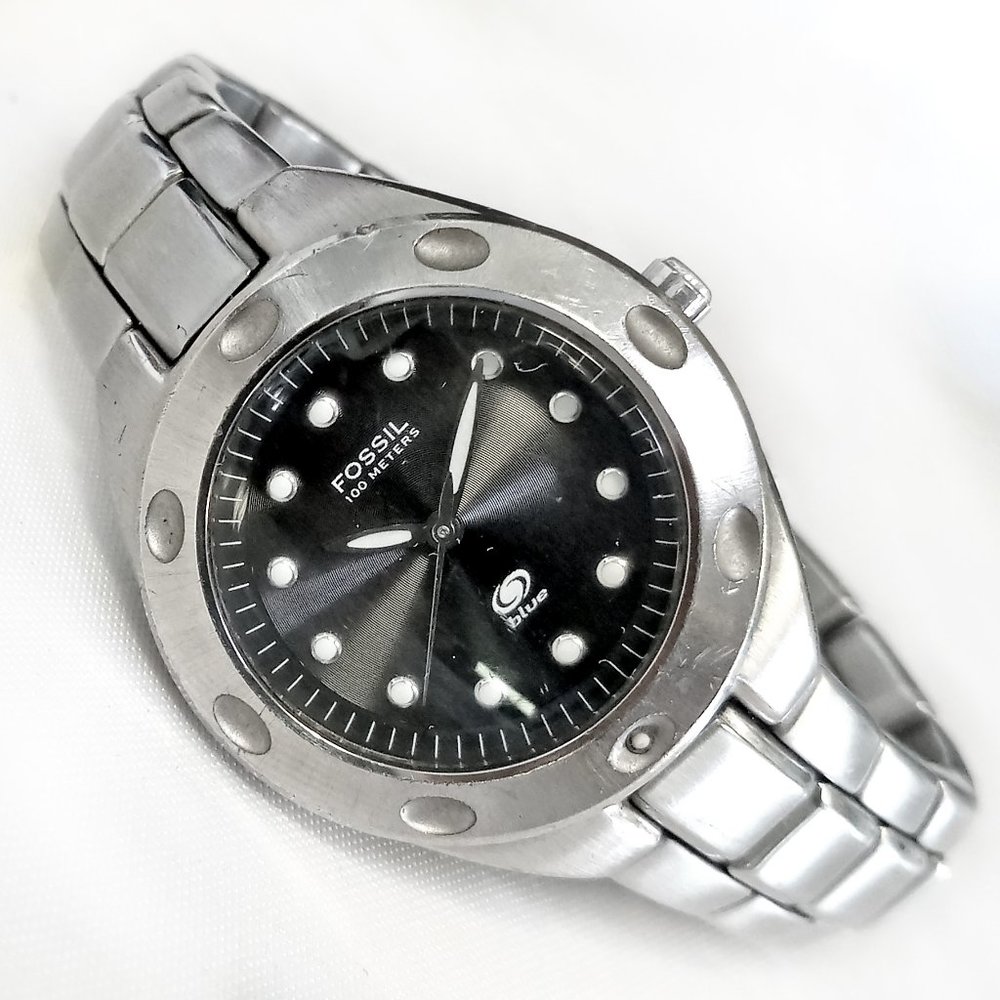 Fossil Blue Watch AM-3302 Silver Black 29mm